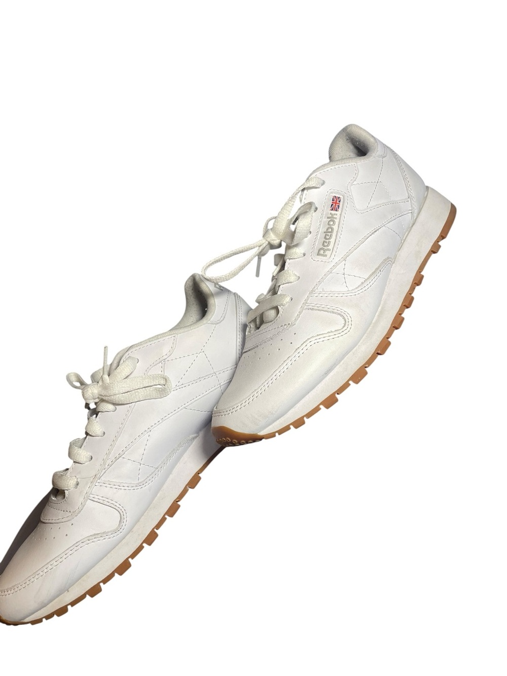 Reebok White Leather Sneakers with Gum Sole